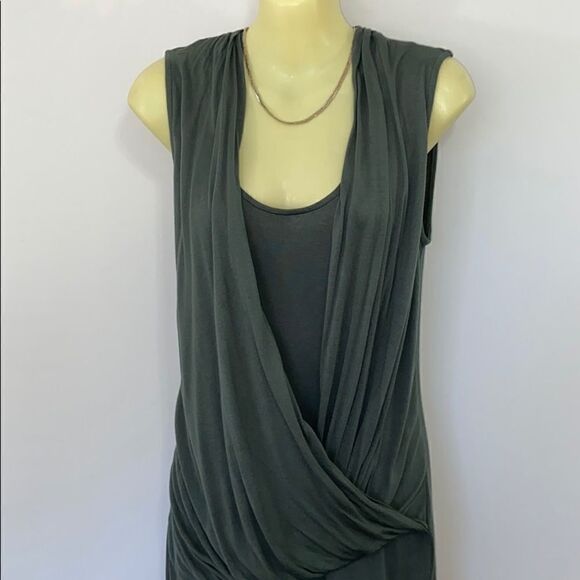 Athleta Dress Grecian Drape Forest Green Dress Excellent NWOT XS/Sm - Picture 5 of 8